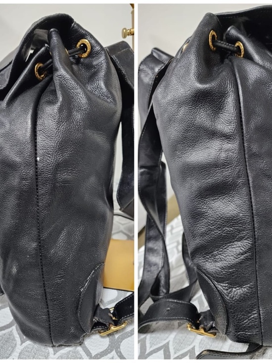 Authentic Gucci Vintage Leather Backpack Black main image 4